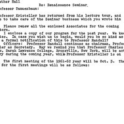 Correspondence, The Renaiss...