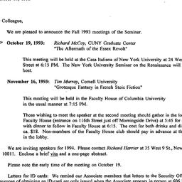 Correspondence, 1993-09-20....