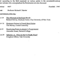 Schedules, The Renaissance,...