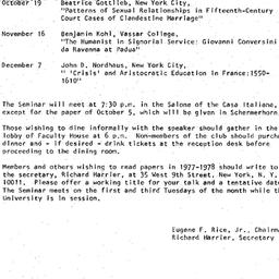 Schedules, The Renaissance,...