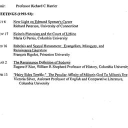Schedules, The Renaissance,...