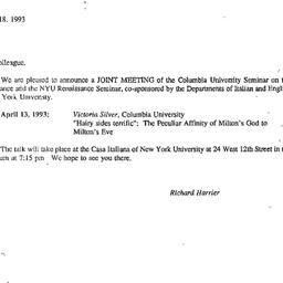 Correspondence, 1993-03-18....