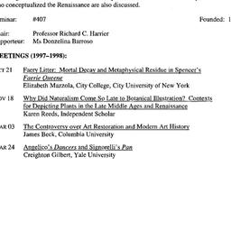 Schedules, The Renaissance,...
