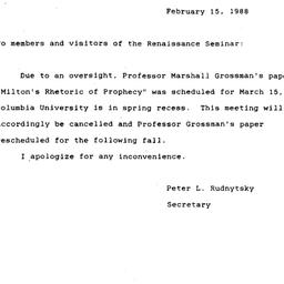 Correspondence, 1988-02-15....
