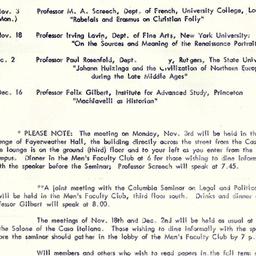 Schedules, The Renaissance,...