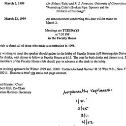 Correspondence, 1999-01-21....
