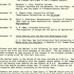 Schedules, The Renaissance,...