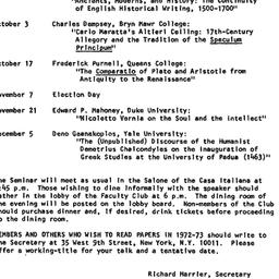 Schedules, The Renaissance,...