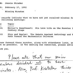 Correspondence, 1992-02-17....