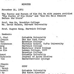 Minutes, 1975-11-21. Korea,...