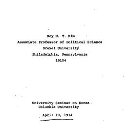 Speaker's paper, 1974-0...
