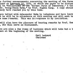 Announcements, 1974-02-07. ...