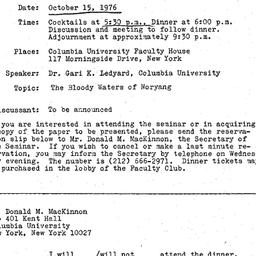 Announcements, 1976-10-15. ...