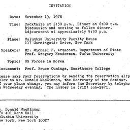 Announcements, 1976-11-19. ...