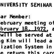 Announcements, 1972-02-04. ...