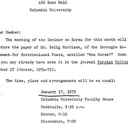 Announcements, 1975-01-17. ...
