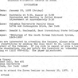 Announcements, 1978-01-20. ...