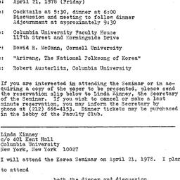 Announcements, 1978-04-21. ...