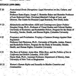 Schedules, Sexuality, Gende...