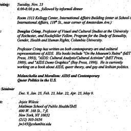 Announcements, 1999-11-23. ...