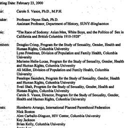 Minutes, 2000-02-23. Sexual...