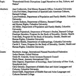 Minutes, 1999-10-20. Sexual...