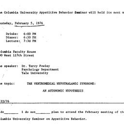 Announcements, 1976-02-05. ...