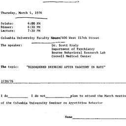 Announcements, 1976-03-04. ...