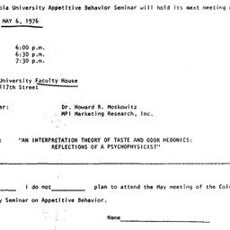 Announcements, 1976-05-06. ...