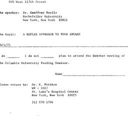 Announcements, 1975-10-23. ...