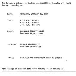 Announcements, 1979-01-25. ...