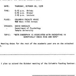 Announcements, 1978-10-26. ...