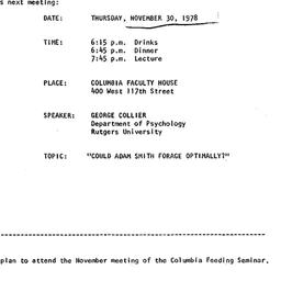 Announcements, 1978-11-30. ...