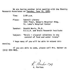 Announcements, 1979-06-19. ...