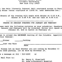 Announcements, 1989-12-07. ...