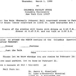 Announcements, 1990-03-01. ...