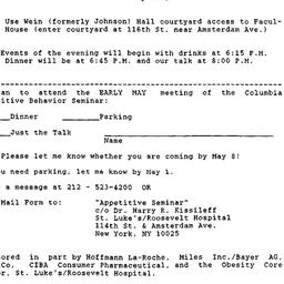 Announcements, 1991-05-09. ...