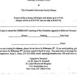 Announcements, 2001-02-08. ...
