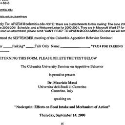 Announcements, 2000-09-14. ...