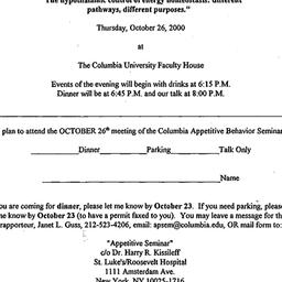 Announcements, 2000-10-26. ...