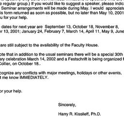 Announcements, 2001-04-05. ...