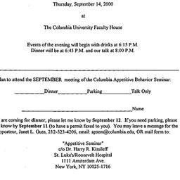 Announcements, 2000-09-14. ...
