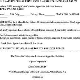 Announcements, 2001-06-14. ...