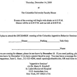 Announcements, 2000-12-14. ...