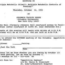 Announcements, 1993-10-14. ...