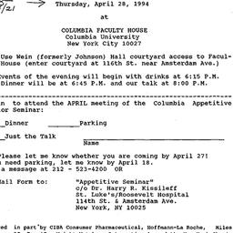 Announcements, 1994-04-28. ...