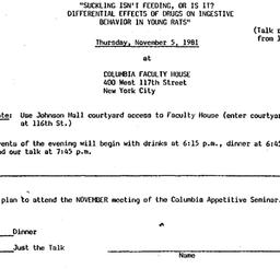 Announcements, 1981-11-05. ...