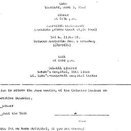 Announcements, 1982-06-03. ...
