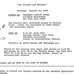 Announcements, 1984-01-26. ...