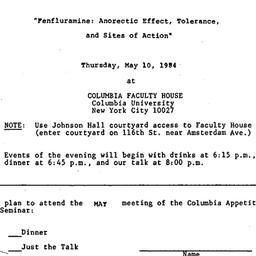 Announcements, 1984-05-10. ...
